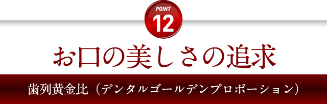 お口の美しさの追求